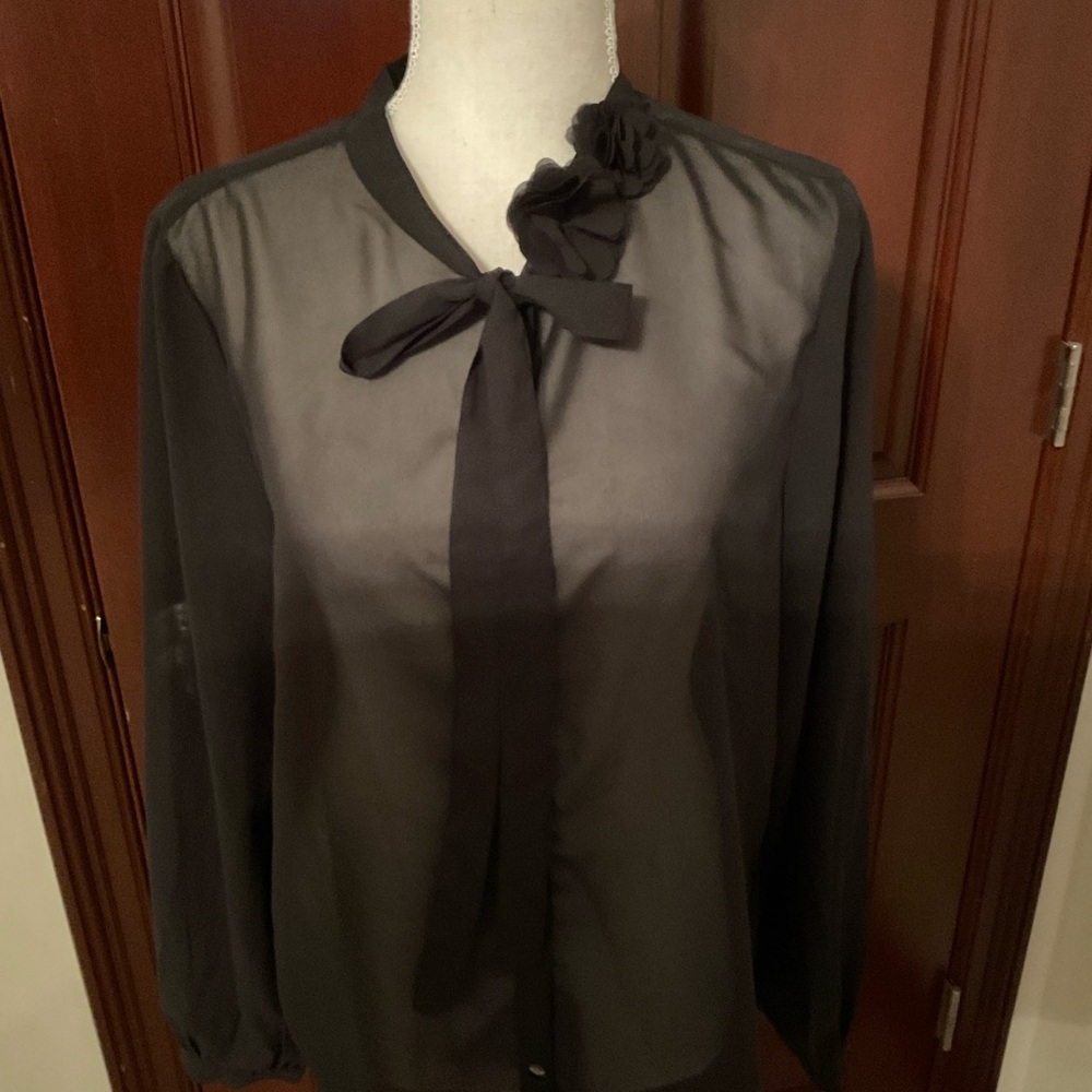 Gap Sheer Black Blouse. Sz. Medium